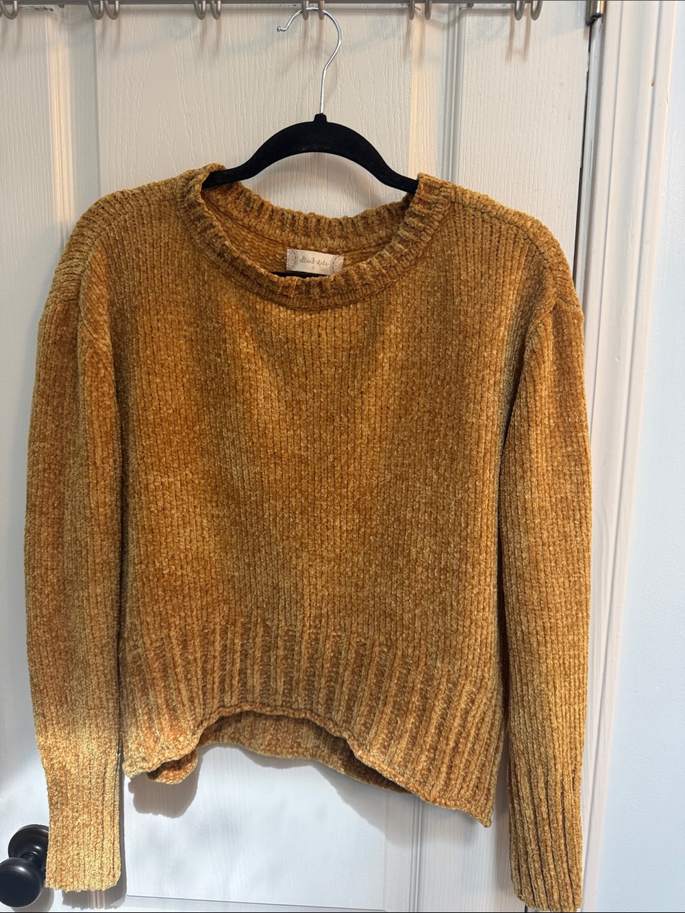 Altar'd State Golden Mustard Chenille Crewneck Sweater